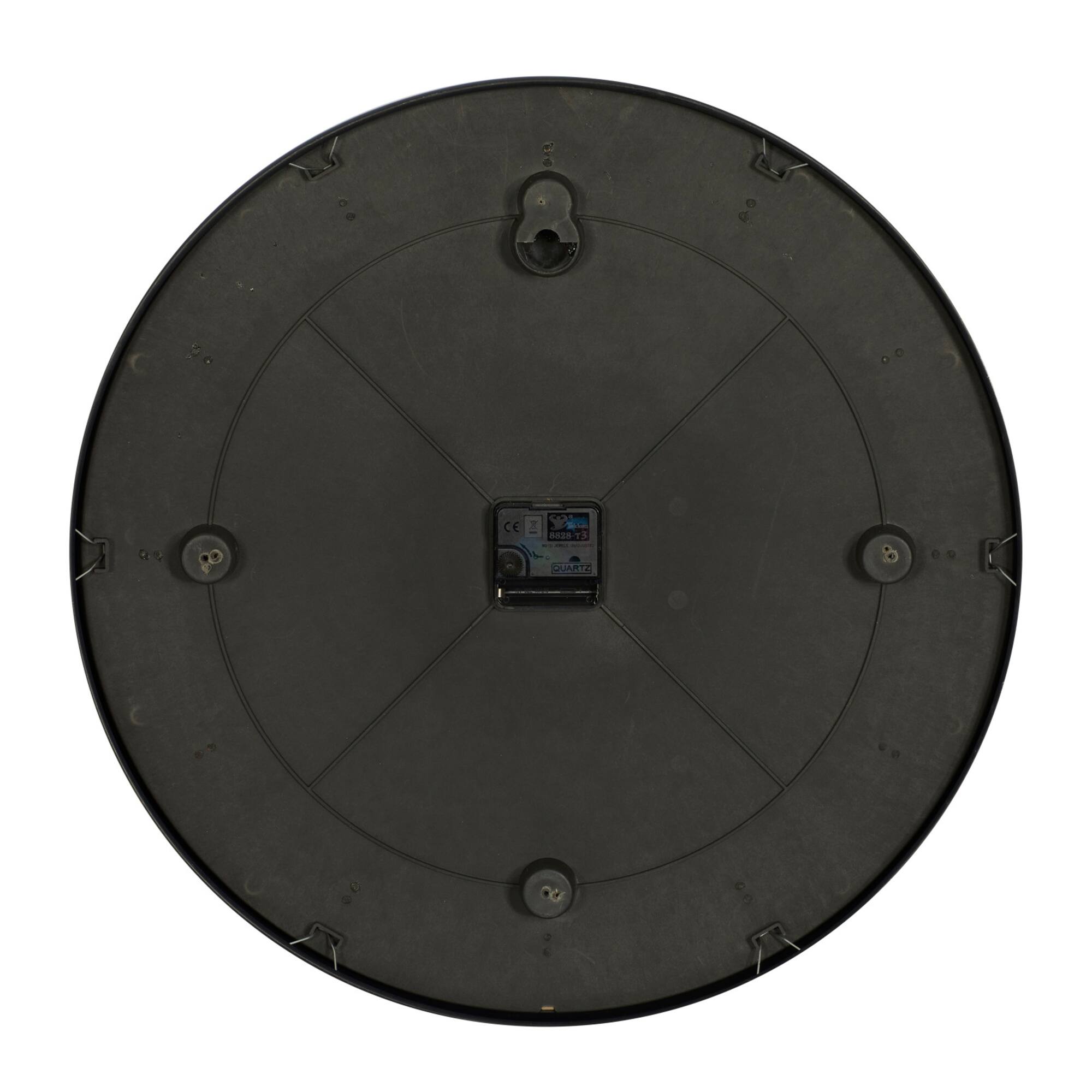 Black Glass Contemporary Wall Clock, 20" x 20" x 3"